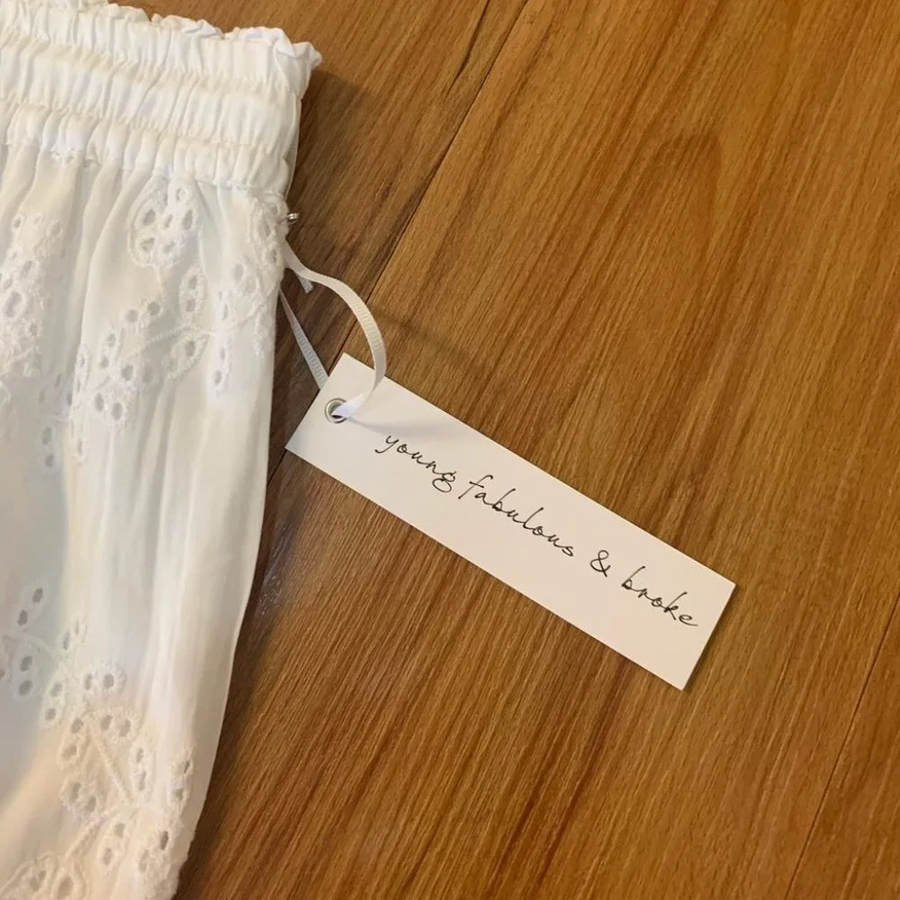 Young Fabulous & Broke Eyelet White Pants